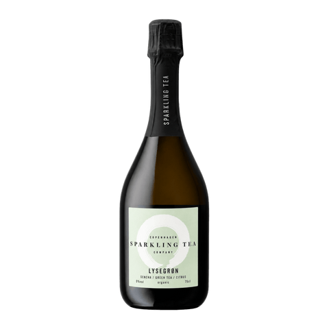 A bottle of Copenhagen LYSEGRØN Sparkling Tea