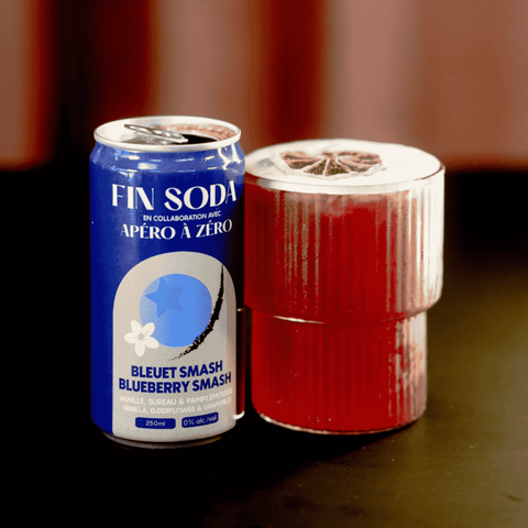 Fin Soda Blueberry Smash | Canadian made non-alcoholic cocktail with Quebec blueberries