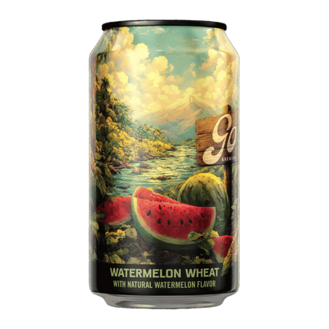 A can of Go Brewing non-alcoholic Watermelon Wheat