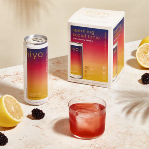 Hiyo Blackberry Lemon | Adaptogenic Alcohol-Free Social Tonic Featuring Ashwagandha, Lion’s mane, and L-Theanine