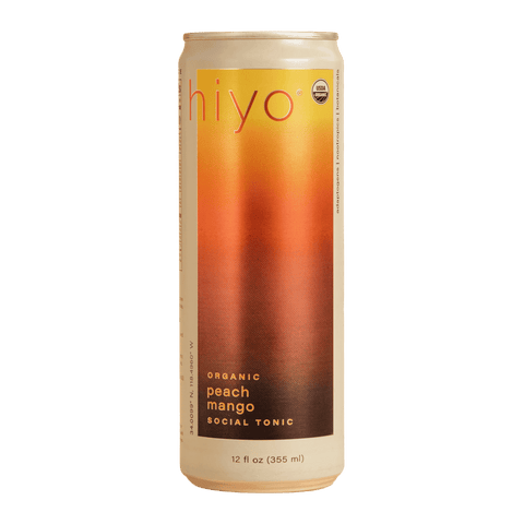 Hiyo Peach Mango | Adaptogenic Alcohol-Free Social Tonic Featuring Ashwagandha, Lion’s mane, and L-Theanine