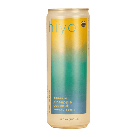 A can of Hiyo Pineapple Coconut, a functional, non-alcoholic drink