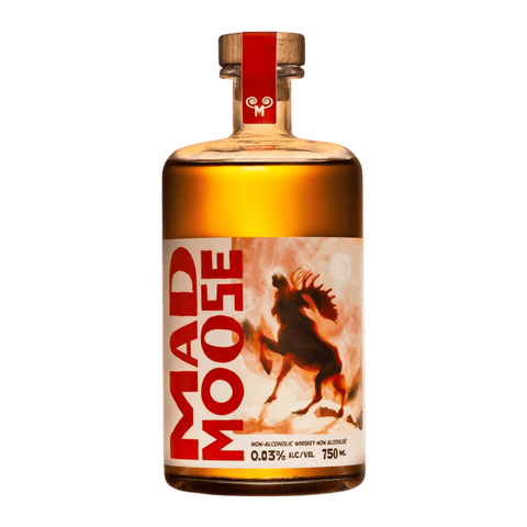 Bottle of Mad Moose Non-Alcoholic Whiskey
