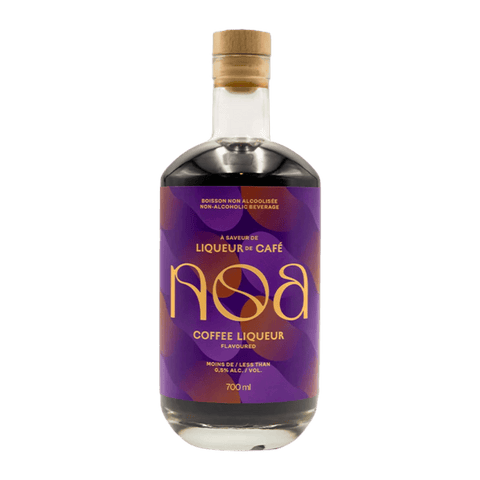 A bottle of NOA Non-Alcoholic Coffee Liqueur
