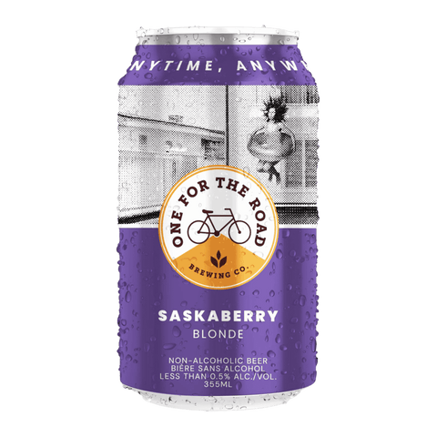 Saskaberry Blonde Ale | Non-Alcoholic Beer from One For The Road Brewery. Easy drinking berry forward beer made in Calgary!