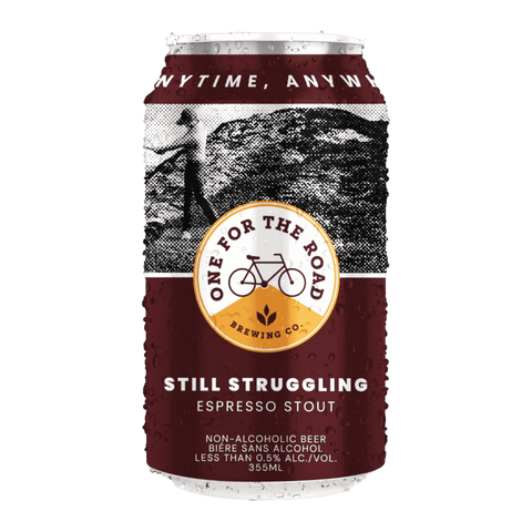 Still Struggling Espresso Stout from One for the Road Brewery in Calgary. Bold and rich, Best-In-Class at the 2024 Alberta Beverage Awards
