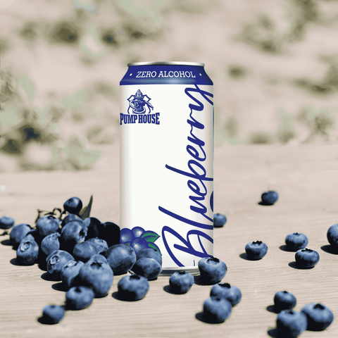 Pump House Blueberry Ale | Alcohol-free fruited beer available in Calgary. Perfect for sunny says by the river