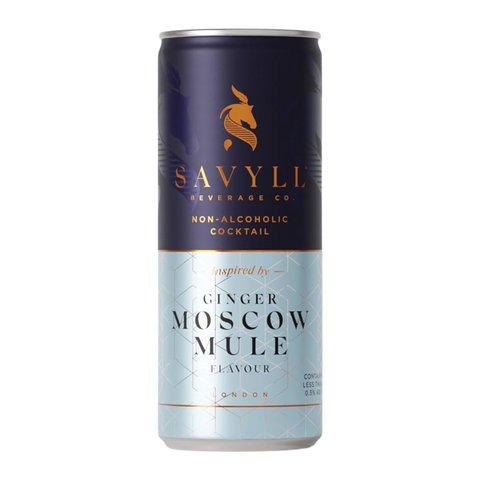 Savyll Moscow Mule Non-Alcoholic Cocktail Available in Calgary. Ginger and Lime Flavour