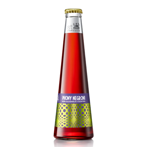 St.Agrestis Phony Negroni | Alcohol-free negroni featuring bitter orange, and layered botanicals