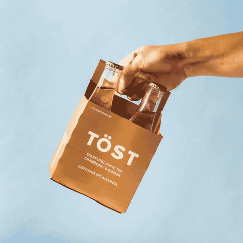 TOST Sparkling Tea | Single Serving Sparkling Wine Beverage with white tea, white cranberry, and ginger. Perfect for any celebration! Available now in Calgary at Santé Dry Bottle Shop