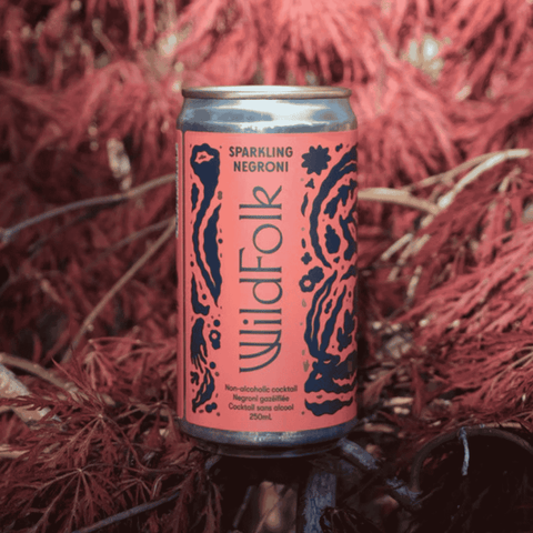Wild Folk Sparkling Negroni | Alcohol-free botanical and bitter orange cocktail made in Calgary