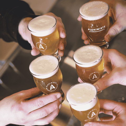 Glasses of beer from Alchimiste Microbrasserie