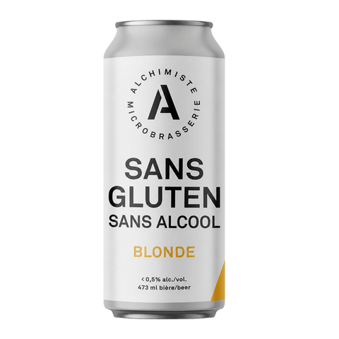A can of Alchimiste Microbrasserie Gluten Free Non-Alcoholic Blonde