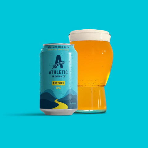 A can of Run Wild IPA, a non-alcoholic beer from Athletic Brewing