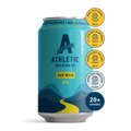 A can of Athletic Brewing Run Wild IPA with award badges, indicating low alcohol content and craft beer.