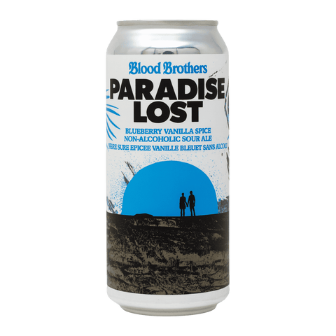 A can of Blood Brothers Paradise Lost Blueberry Vanilla Spice Sour Non-Alcoholic Beer