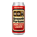 A can of Smooth Fortune Non-Alc Lager by Blood Brothers