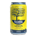 A bright yellow can with blue highlights. A non-alcoholic cider with lemon ginger flavouring from Bulwark craft ciders. 