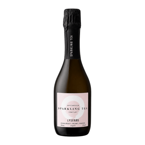 A bottle of Copenhagen LYSERØD Sparkling Tea 375 mL