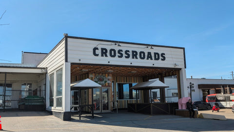 The main entrance to Crossroads Farmers Market