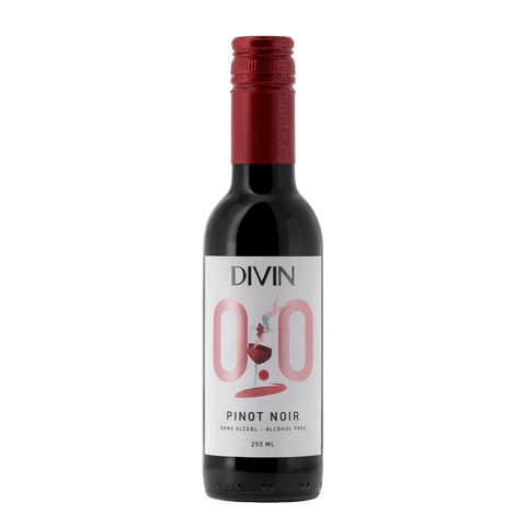 A single serving bottle of non-alcoholic pinot noir by DIVIN
