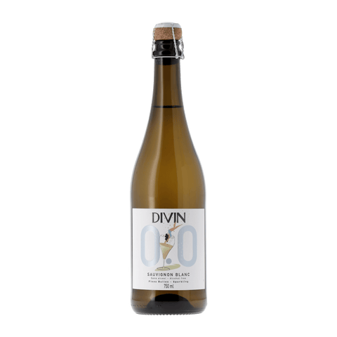 A bottle of DIVIN Sparkling Sauvignon Blanc non-alcoholic wine