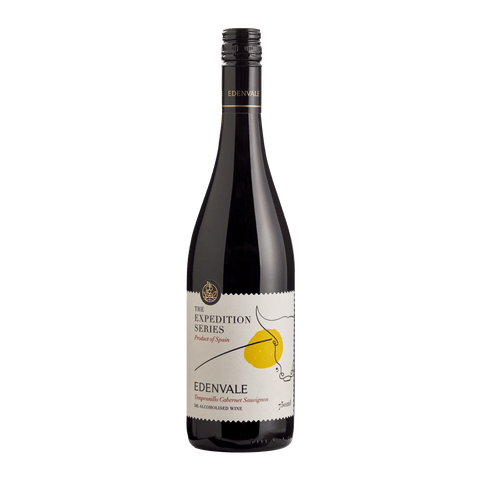 A bottle of Edenvale Expedition Series Tempranillo Cabernet Sauvignon non-alcoholic red wine