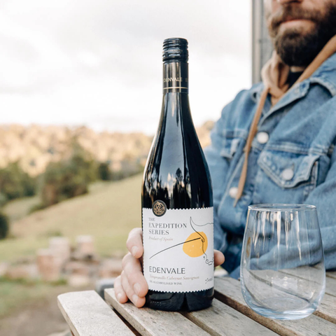 A bottle of Edenvale Expedition Series Tempranillo Cabernet Sauvignon non-alcoholic red wine