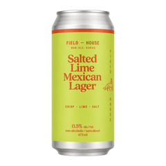 A can of Field Houe non-alcoholic Salted Lime Mexican Lager
