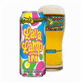 Flying Monkeys Lava Lamp Non-Alcoholic IPA poured into a branded Flying Monkeys glass