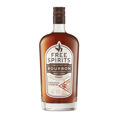 A bottle of Free Spirits non-alcoholic Bourbon