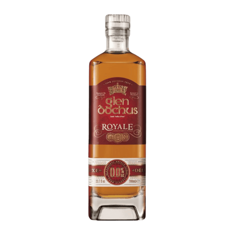 A bottle of Glen Dochus Royale Blend Non-Alcoholic Whiskey