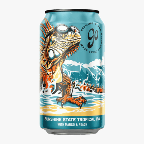 A can of Sunshine State non-alcoholic Tropical IPA from Go Brewing