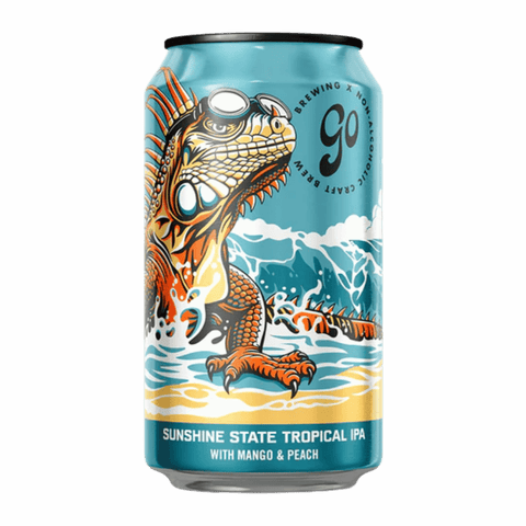 A can of Sunshine State non-alcoholic Tropical IPA from Go Brewing