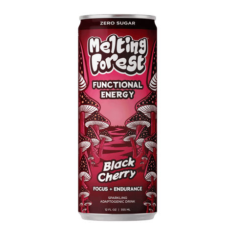 A can of Melting Forest Black Cherry Functional Energy Drink