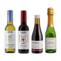 Four individual sized bottles of non-alcoholic wine
