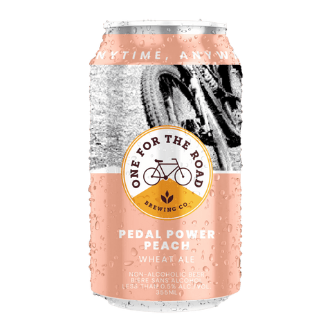 Can of 'One For The Road' Pedal Power Peach Wheat Ale