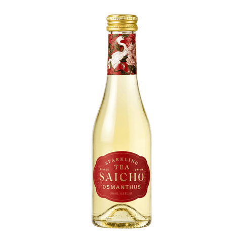 A bottle of Saicho Sparkling Osmanthus Tea 200 mL