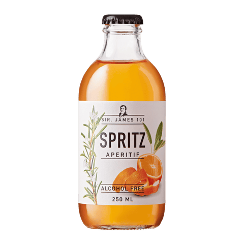 A bottle of Sir James 101 non-alcoholic Aperitif Spritz