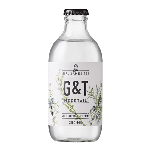 A bottle of Sir James 101 non-aloholic Gin and Tonic