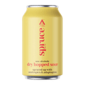 A yellow can of Spruce Bev Co. Non-Alcoholic Dry Hopped Beer