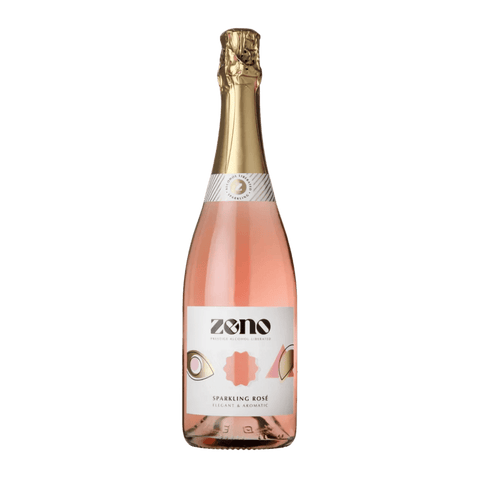 A bottle of Zeno non-alcoholic sparkling rosé wine